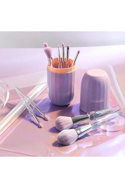 OEM Set 10 Makeup Brushes, Soft Synthetic Hair, Purple