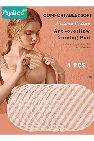 BYBEO 8 قطع من وسادات الرضاعة الدائرية المصنوعة من الخيزران القابلة للغسل وال...