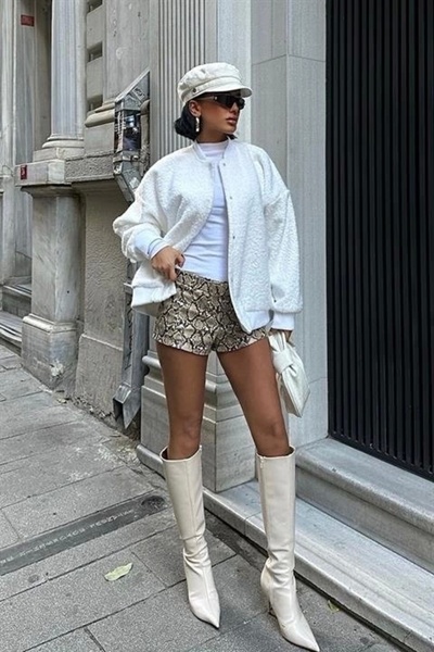 THE VOLER Μπουφάν Bomber με κοτσιδωτή επένδυση από γούνα 6120