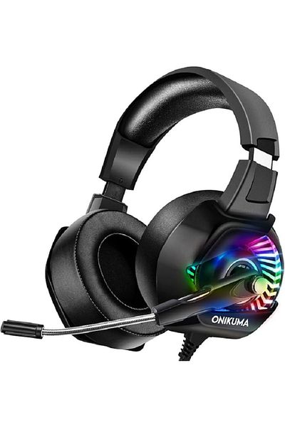 Onikuma سماعة رأس ستيريو للألعاب فوق الأذن مع ميكروفون لجهاز PS4/PS5/XOne/XSeries/NSwitch/PC - سلكية
