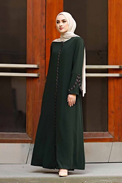 ISTANBUL STYLES ΑΝΤΙΓΡΑΦΟ - Μεγάλο μέγεθος πέτρινη ριγέ γυναικεία φεράτσα Λεπτομέρειες λέιζερ πέτρα κρεπ υφάσματα φερασέ