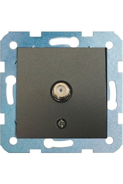 Tenda 2 Pieces Ovivo Grano Smoked Satellite TV Socket F Connector Without Frame