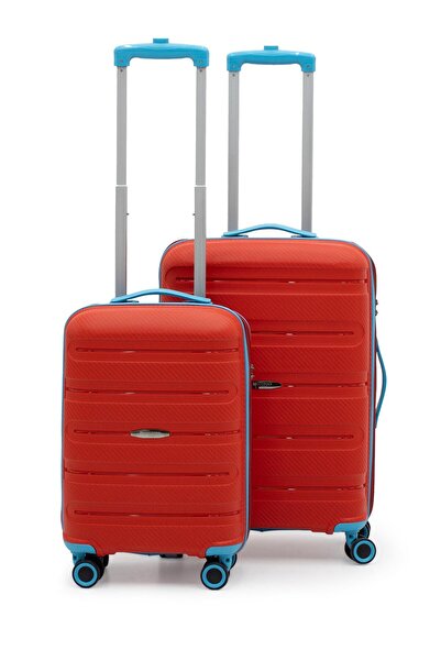 Cotpoly Home Artemis Polipropilen&Kırılmaz 2'li Valiz Seti Orta&Kabin - Kırmızı