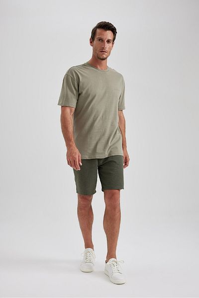 DeFacto Μπλουζάκι με κοντό μανίκι Oversize Wide Fit Crew Neck Basic B0662axns
