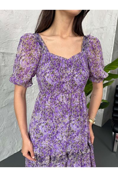 Elif Özbey Butik Rochie mov stratificată