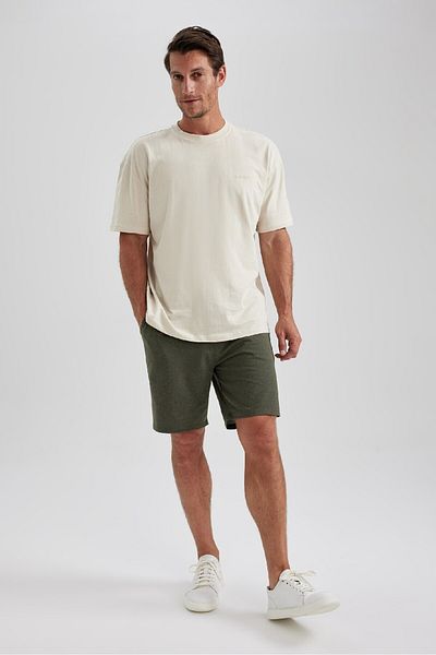 DeFacto Μπλουζάκι με κοντό μανίκι Oversize Wide Fit Crew Neck Basic B0662axns