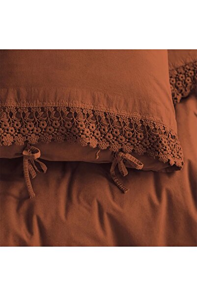 İssimo Home İssimo Daisy Washed 100% Cotton Poplin Double Duvet Cover Set Tile