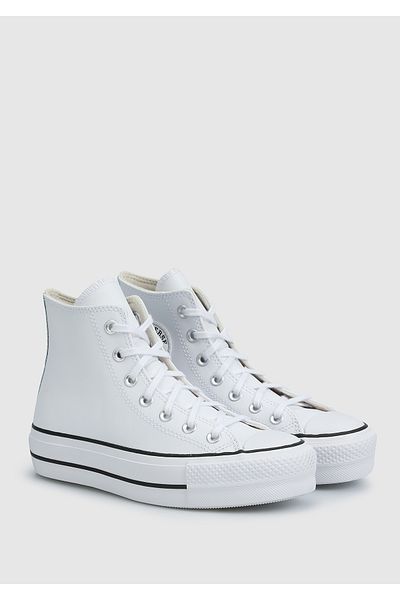 converse Chuck Taylor All Star Kožená platforma Beyaz Kadın Sneaker 561676c