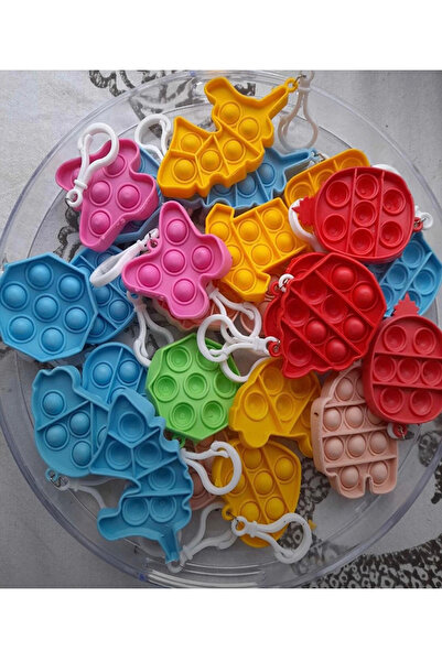 Hyd 25 Pieces Toy Popit Keychain Preschool Gift Birthday Gift Karne Gift