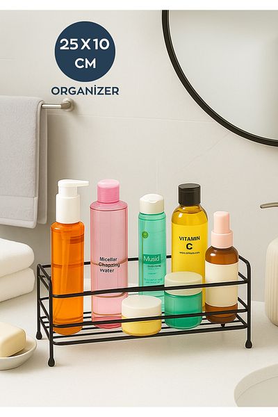HOMİNG Homing Multi-Purpose Black Organizer Shelf Bathroom & Kitchen Organizer Stand