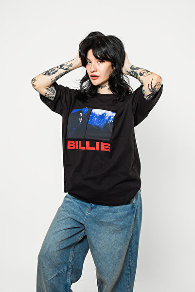 Bak Moda Μπλουζάκι Billie Eilish με στάμπα Oversize Unisex Μαύρο Tshirt