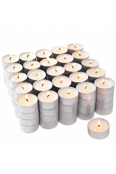 IKEA Glimma 100-pack Unscented Tealight Candles Smokeless, Long-lasting Candles For Home & Parties