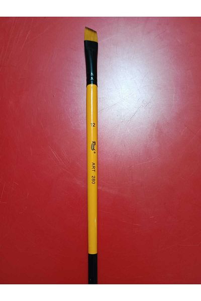 Rich 280 Series Side Cut Tip Synthetic Brush No:12 Suitable for Use in Oil, Acrylic and Gouache Paint