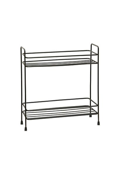 HOMİNG Homing 2 Tier Black Multi-Purpose Organizer Shelf Bathroom Kitchen Cosmetic Organizer Stand