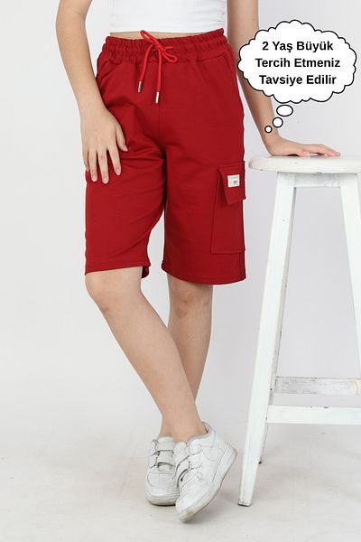 ASYAKİDS CLUB Girl's Summer Combed Cotton Sports Capri with Pockets