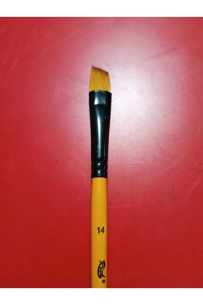 Rich 280 Series Side Cut Tip Synthetic Brush No:14 Suitable for Use in Oil, Acrylic and Gouache Paint