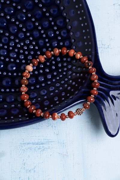 Deniz Doğal Taş Certified Jasper & Hematite Natural Stone Bracelet