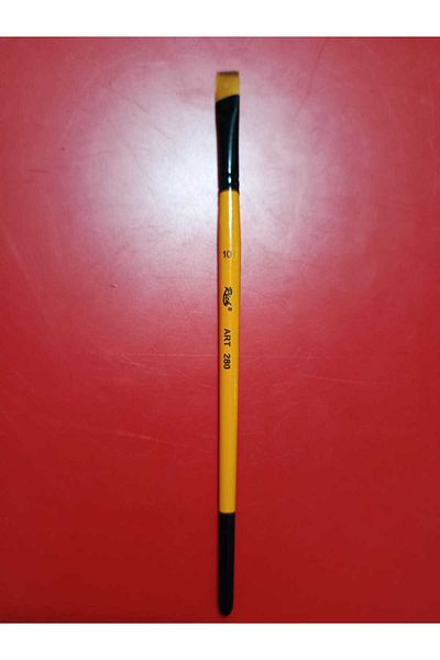Rich 280 Series Side Cut Tip Synthetic Brush No:10 Suitable for Use in Oil, Acrylic and Gouache Paint