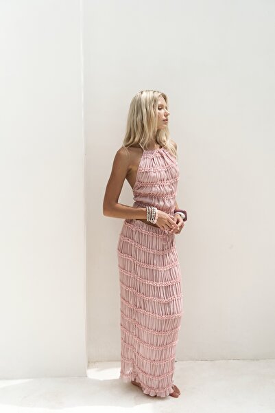 BOHEMAİ Sofi Transparent Pink Crop Skirt Suit