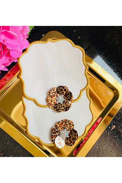 ELÇİÇEK HOME Presentation Napkin, Cocktail Napkin, Coffee Side Sequined Presentation Napkin, Pack of 2