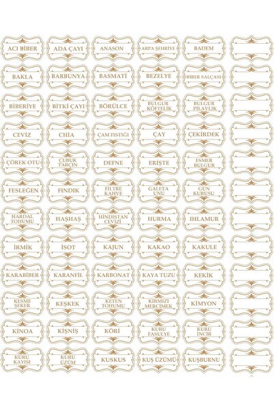 aiki Suya Dayanıklı Kavanoz Etiketi, 110adet Kuruyemiş - Baharat - Bakliyat Kavanoz Sticker