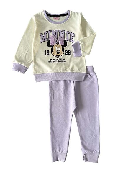 ww waka waka kids store Girl's Crew Neck Front Printed Minnie Tracksuit Set