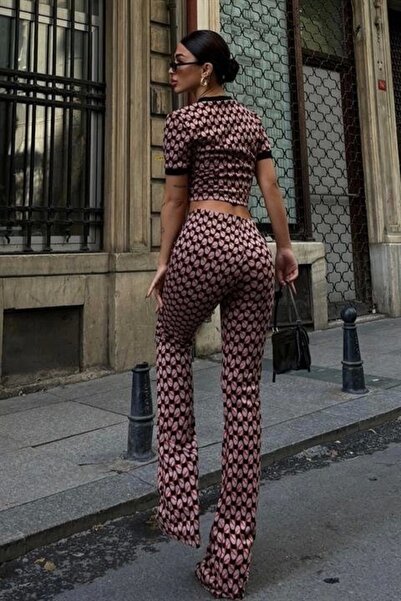 Lijuri Brenda Patterned Crop Suit 9019-08