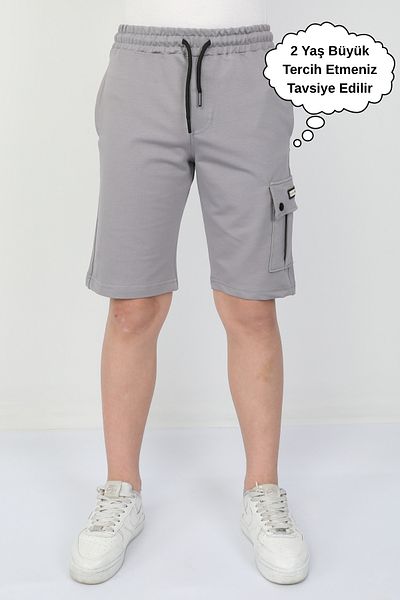 ASYAKİDS CLUB Boy's Summer Combed Cotton Sports Capri Shorts with Pockets