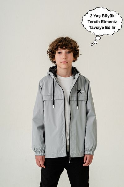 ASYAKİDS CLUB Boy's Hooded Pocket Lined Seasonal Raincoat