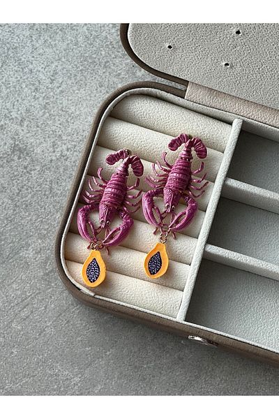 Serenity Atelier New Season Pink Lobster Earrings (7cm)