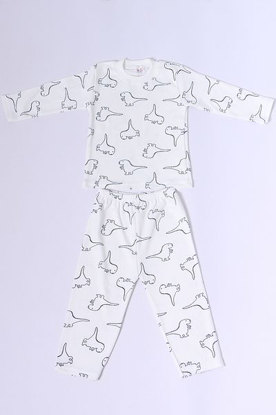 HÇM Colorful Printed Crew Neck A2 Baby Cotton Pajama Set