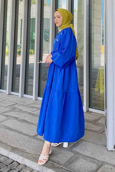 lamelif Φόρεμα Saks Blue Summer Elica