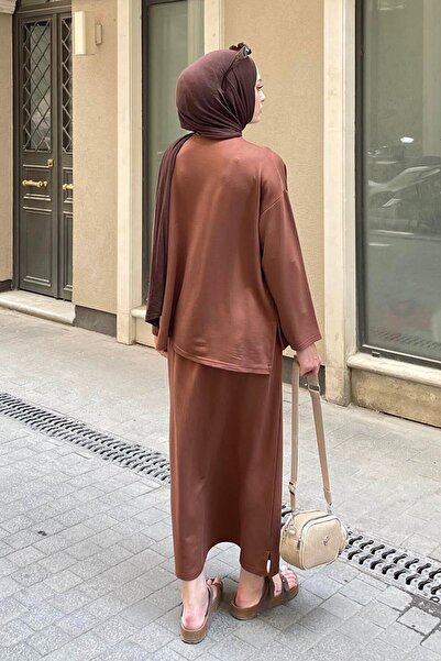 lamelif Κρυστάλλινο Σετ Φούστα Bitter Brown