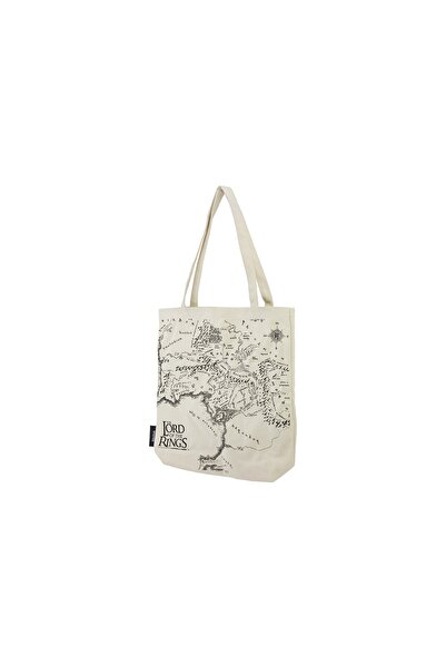 Mabbels The Lord Of The Rings Middle World Map Cloth Bag Gabardine Cream