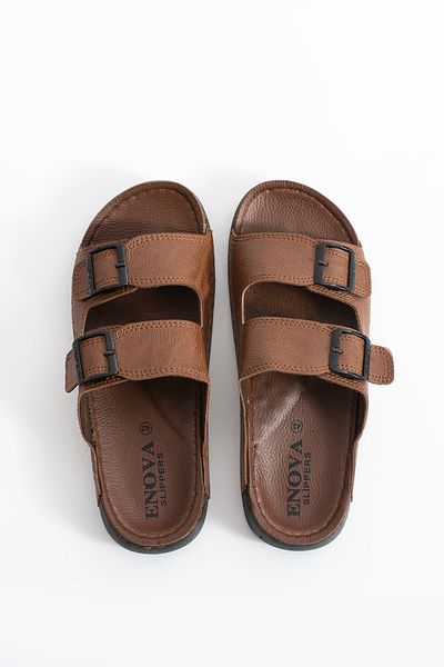 Enova Ανδρικές δερμάτινες (ΜΙΚΤΕΣ) ορθοπεδικές άνετες σόλες Birrbazaar Ανδρικές παντόφλες Stylish Home Out