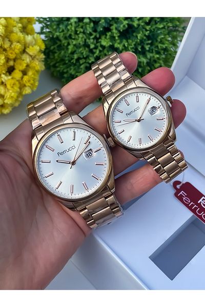 Ferrucci Original Brand Waterproof Luxury Men's Full Steel Color Anti-Throw Wrist Watch with Bracelet Gift