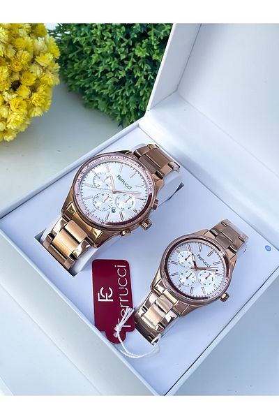Ferrucci Multifunction Waterproof Chronometer Steel Case Steel Cord Men's Wristwatch