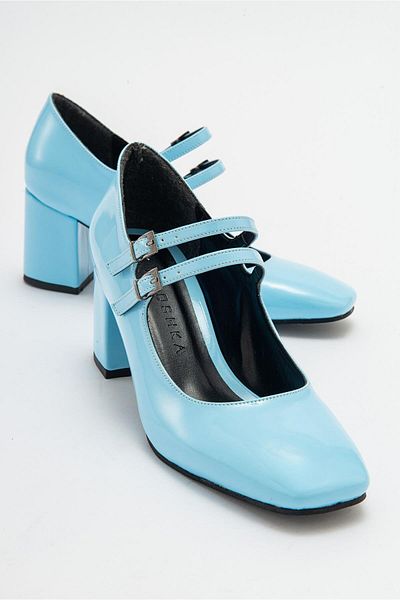 Niloshka Pantofi de damă cu toc cu cataramă dublă Roya Baby Blue