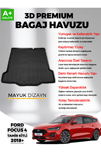 Mayuk Dizayn Ford Focus 4 Tamir Kitli 2018 Sonrası MYK 3D Premium Yumuşak Bag...