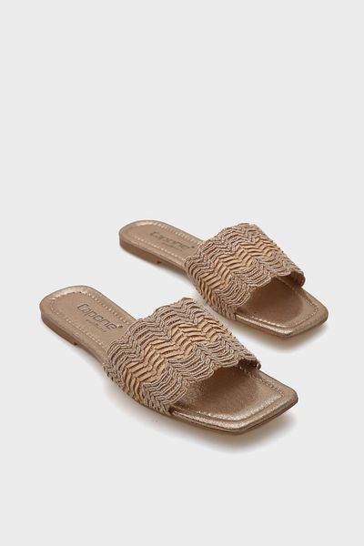 Capone Outfitters Дамски чехли Katya с плосък ток и лъскав плосък връх