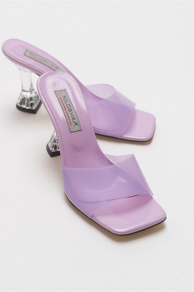 Niloshka Soul Lilac Patent Leather Transparent Slippers