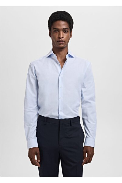 MANGO Man Slim fit ince çizgili gömlek