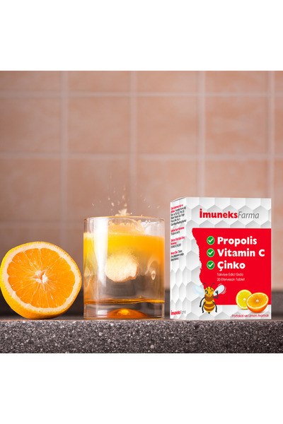 Imuneks Farma Propolis + Vitamin C + Çinko 20 Efervesan Tablet