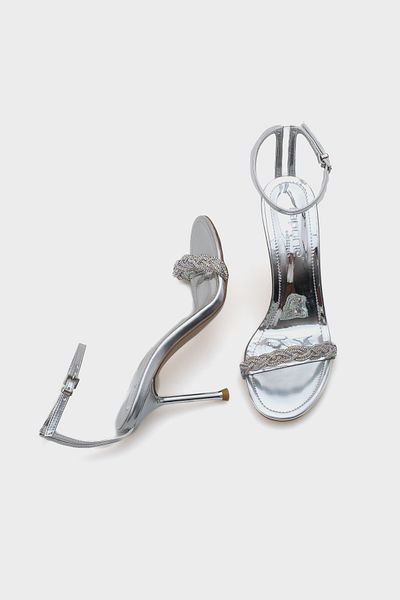 Capone Outfitters Sandale de damă elegante metalice cu toc Daisey