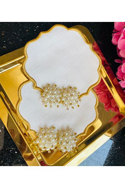 ELÇİÇEK HOME Presentation Napkin, Cocktail Napkin, Coffee Side Presentation Napkin Set of 2