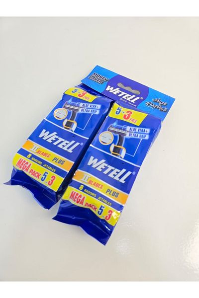 WETELL Wettel Plus 5+3 Free Razor Blades - Smooth Performance & Skin Protection (2 Pack)