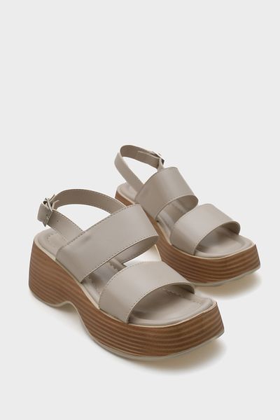 Capone Outfitters Dora Wedge Heeled Double Strap Women's Sandals