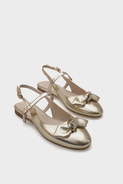 Capone Outfitters Ballerinas für Damen mit offener Rückseite, ovaler Zehenpartie und Schleife