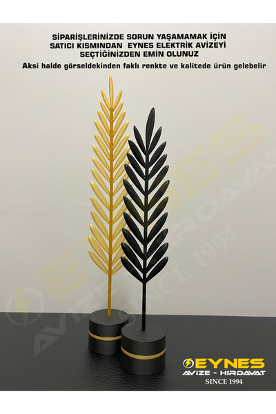 Eynes Aydınlatma Modern Minimalist Dekoratif Gold ve Siyah Yaprak Seti Ev Dek...