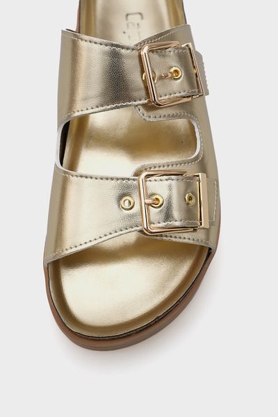 Capone Outfitters Γυναικείες άνετες παντόφλες Margy Wedge με διπλή πόρπη